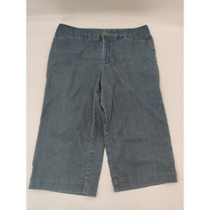 Kim Rogers Petite Women's Blue Denim Capri Pants Size 12P Cropped Jeans Casual